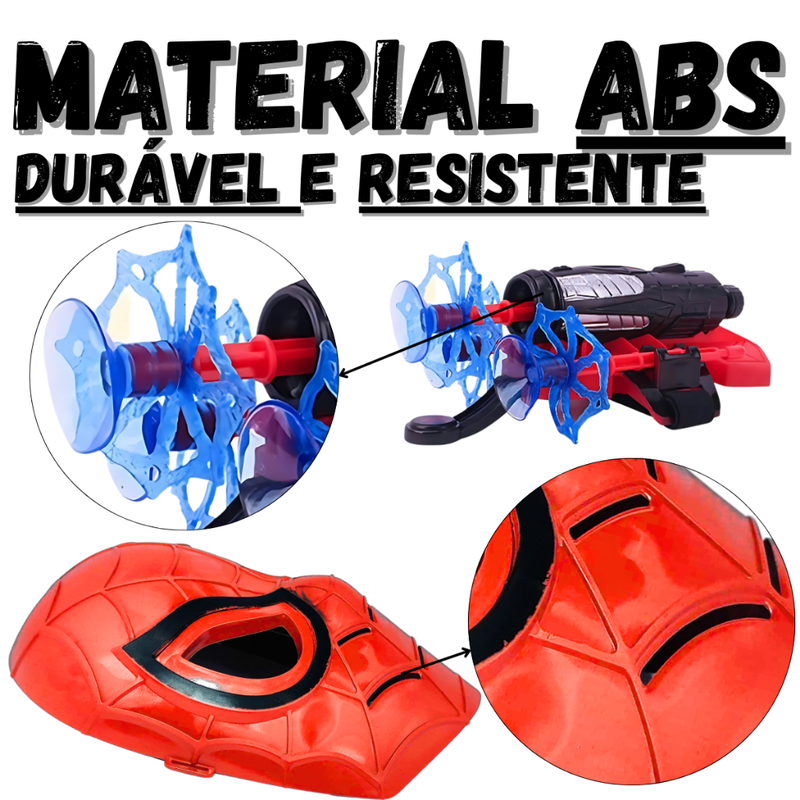 Máscara Infantil Do Homem Aranha + Brinquedo Luva Lança Teia Dardo Ventosa Presente Kit